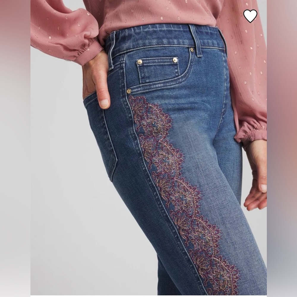 Chico's Straight Leg Jeans with Embellished Side
